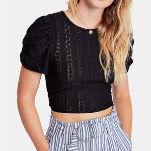 NWT Free People Star Struck Tee Black